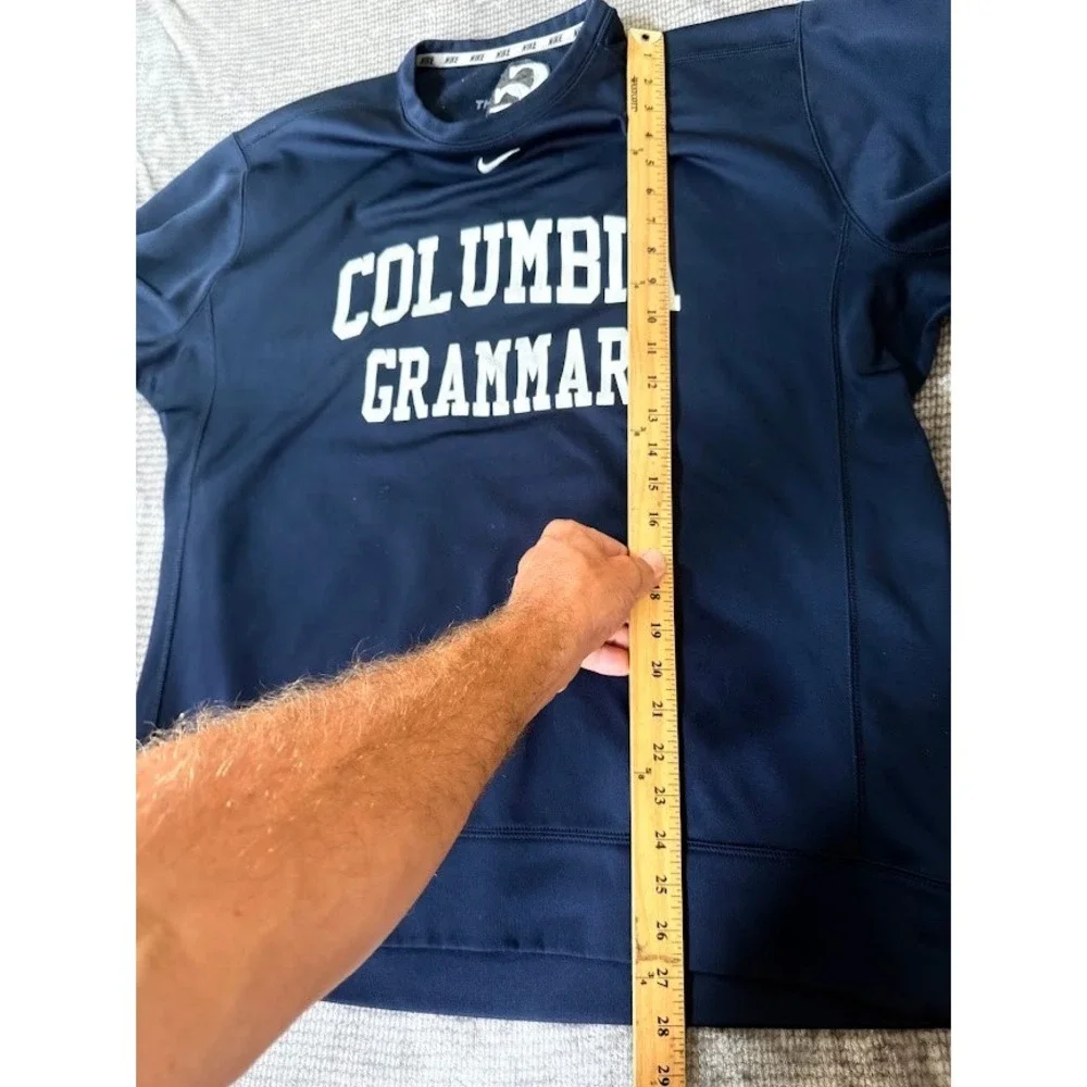 Nike Therma-FIT Columbia Grammar Sweatshirt Navy Blue Crewneck Mens XL